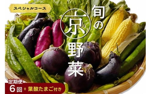 【4月発送】野菜定期便 6回 葉酸たまご付 7~10種類 旬の京野菜 スペシャルコース 詰め合わせ 季節 旬 野菜 やさい 野菜便 国産 国産野菜 新鮮 おまかせ 産地直送 春野菜 夏野菜 秋野菜 冬野菜 葉物 果菜 根菜 カット野菜 京都府産 亀岡市産 京丹波町産 季節の野菜 九条ネギ なす 唐辛子 サラダ トマト 京水菜 壬生菜 聖護院大根 聖護院かぶら 里いも つるむらさき 送料無料 京都府