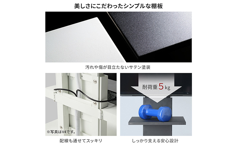 WALL V3SW対応 棚板 ラージサイズ テレビスタンドオプション 棚板 レコーダー 幅44cm　高さ無段階 美しさ 東京都 大田区