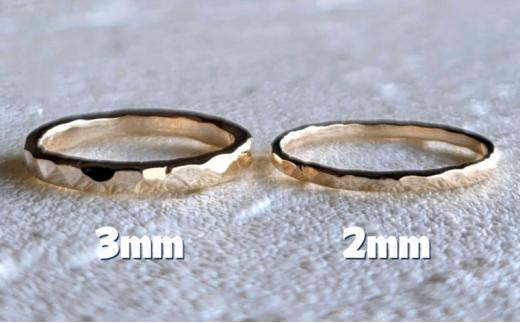 アクセサリー K14GF 槌目リング 2㎜幅 選べるサイズ 指輪 アクセサリー ジュエリー K14 ゴールドフィルド リング レディース メンズ ペア シンプル 一点もの 華奢リング ピンキーリング 