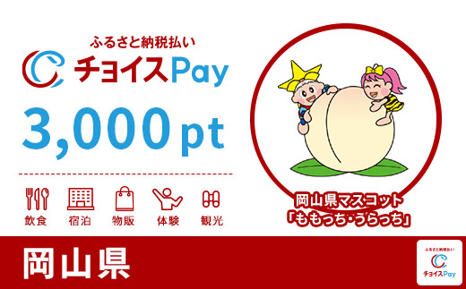 
岡山県チョイスPay 3,000pt（1pt＝1円）【会員限定のお礼の品】
