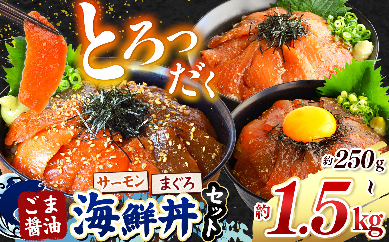 
            "とろだく” ごま醤油 海鮮丼 まぐろ & サーモン 選べる内容量 約 250g ～ 約 1.5kg | 熊本県 和水町 くまもと なごみ 魚 海鮮 肥後 海鮮丼 スライス 冷凍 漬け さかな 漬け丼 小分け 数量限定 人気 熊本県 熊本
          