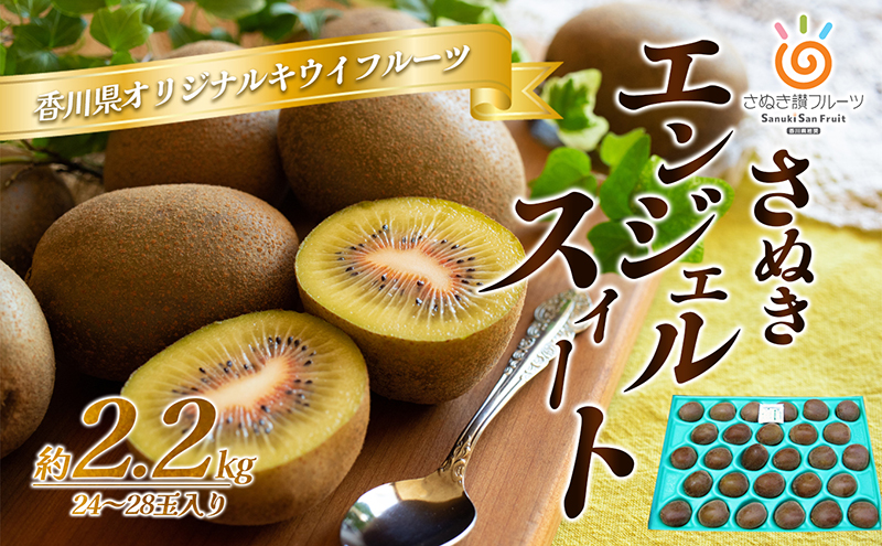 キウイ さぬきエンジェルスイート 香川県産 約2.2kg 赤いリング 酸味が少ない 高糖度 袋掛け 毛がない 香川県オリジナル品種 追熟 食べごろ スムージー デザート ギフト 贈り物 キウイフルーツ フルーツ 果物 果実 五色青果 香川県 東かがわ市 46312067