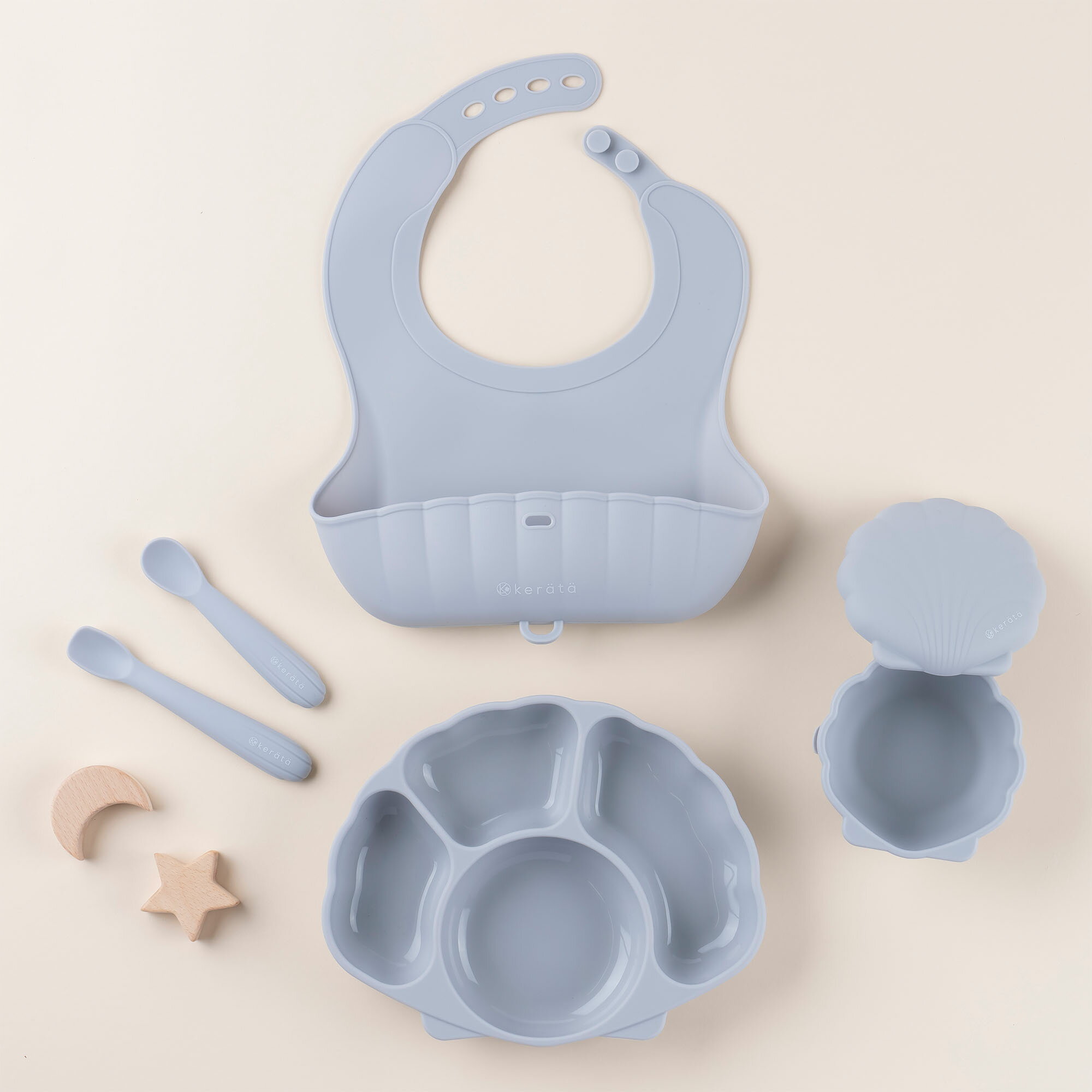 【ふるさと納税】選べる ベビー 食器セット（シーグラスブルー） | kerata 赤ちゃん ベビー 日用品 食器 ベビー食器 マタニティ 長野県 塩尻市