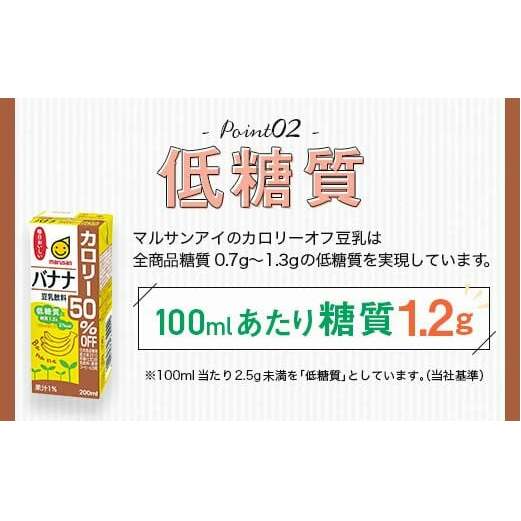 【10月発送】 豆乳飲料 バナナ カロリー50％オフ 200ml×24本 飲料 豆乳 料理 お菓子作り F6T-695_イメージ4