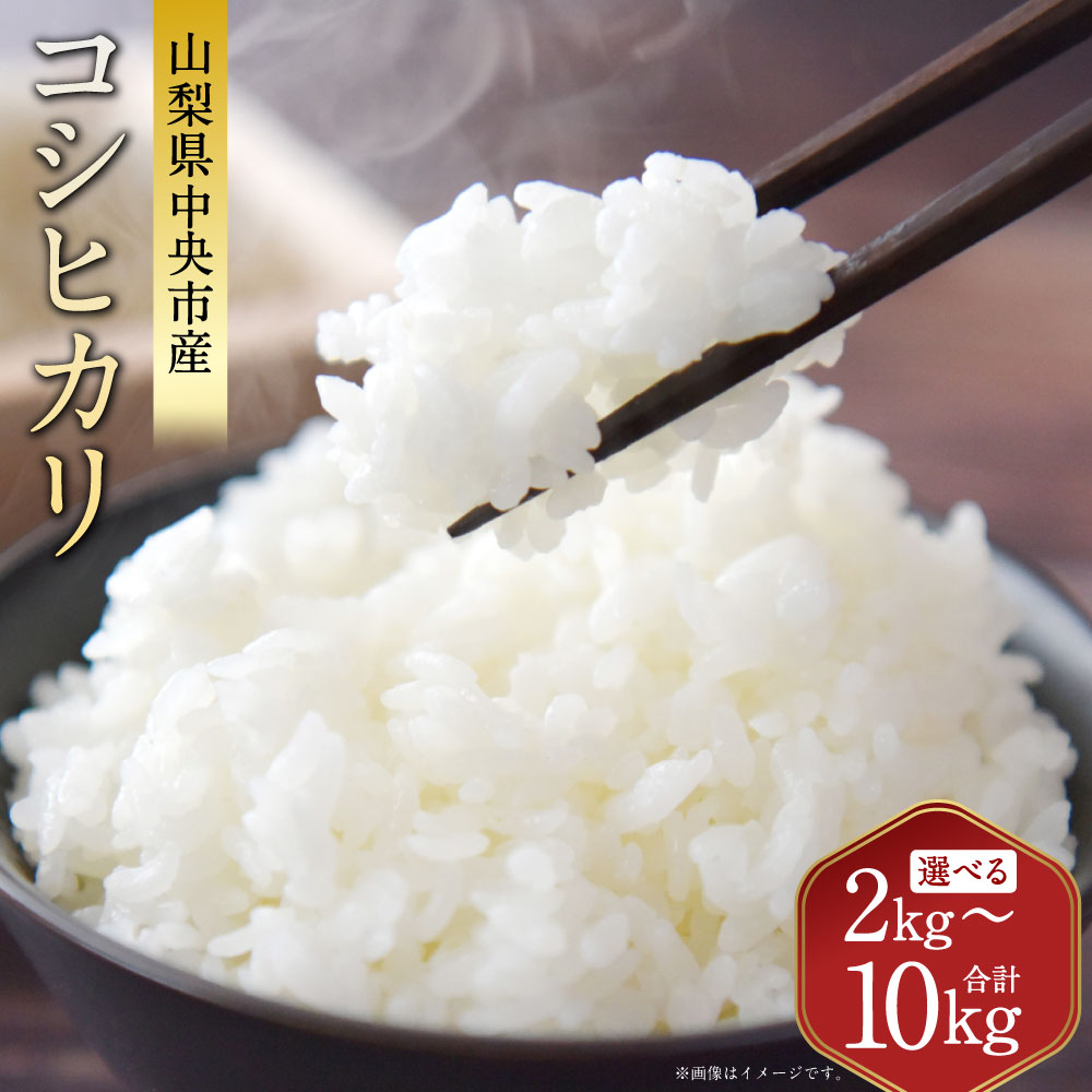 【ふるさと納税】＜選べる内容量＞【令和7年産】中央市産 コシヒカリ 2kg / 5kg / 10kg 白米 お米 こめ コメ 精米 単一原料米 ごはん ご飯 つや 香り お弁当 塩むすび おにぎり 山梨県産 国産 山梨県 中央市 送料無料