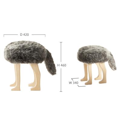 ふるさと納税 東神楽町 【匠工芸】アニマルスツール ウルフグレーミックスver.2 (Lサイズ)家具 可愛い おしゃれ イス |  | 02