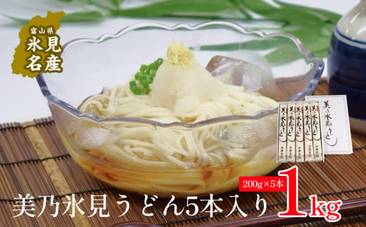 美乃氷見うどん5本入り（200g×5本）  | 氷見 うどん 乾麺 ギフト 送料無料 細麺 手延べ ご当地