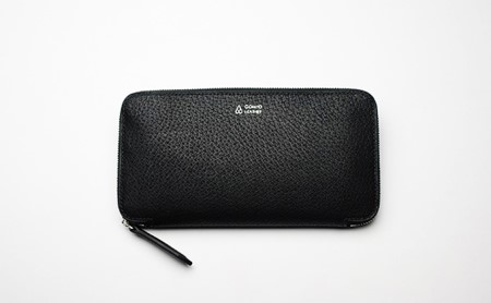 財布 長財布 猪革 ラウンドファスナー 国産 手縫い 黒 ブラック 本革 レザー 革財布 GOMYO LEATHER さいふ サイフ いのしし イノシシ 猪 革製品 猪皮 なめし革 五名 里山 職人 プレゼント ギフト 誕生日 縦11cm 横20.5cm 香川県 東かがわ市