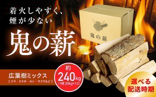 
            鬼の薪（鬼北の広葉樹ミックス乾燥割薪）12箱<薪 ストーブ アウトドア キャンプ ピザ ボイラー 自然 火 炎 燃料 焚火 暖炉 窯焼き 四国薪販売 焚火 キャンプファイヤー 愛媛県 鬼北町> ※離島への配送不可
          