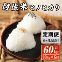 【ふるさと納税】【定期便】鹿児島県産！伊佐米ヒノヒカリ(計60kg・10kg×6ヶ月) 薩摩 北の郷 特産品 お米 白米 精米 ひのひかり【神薗商店】【J5-01】