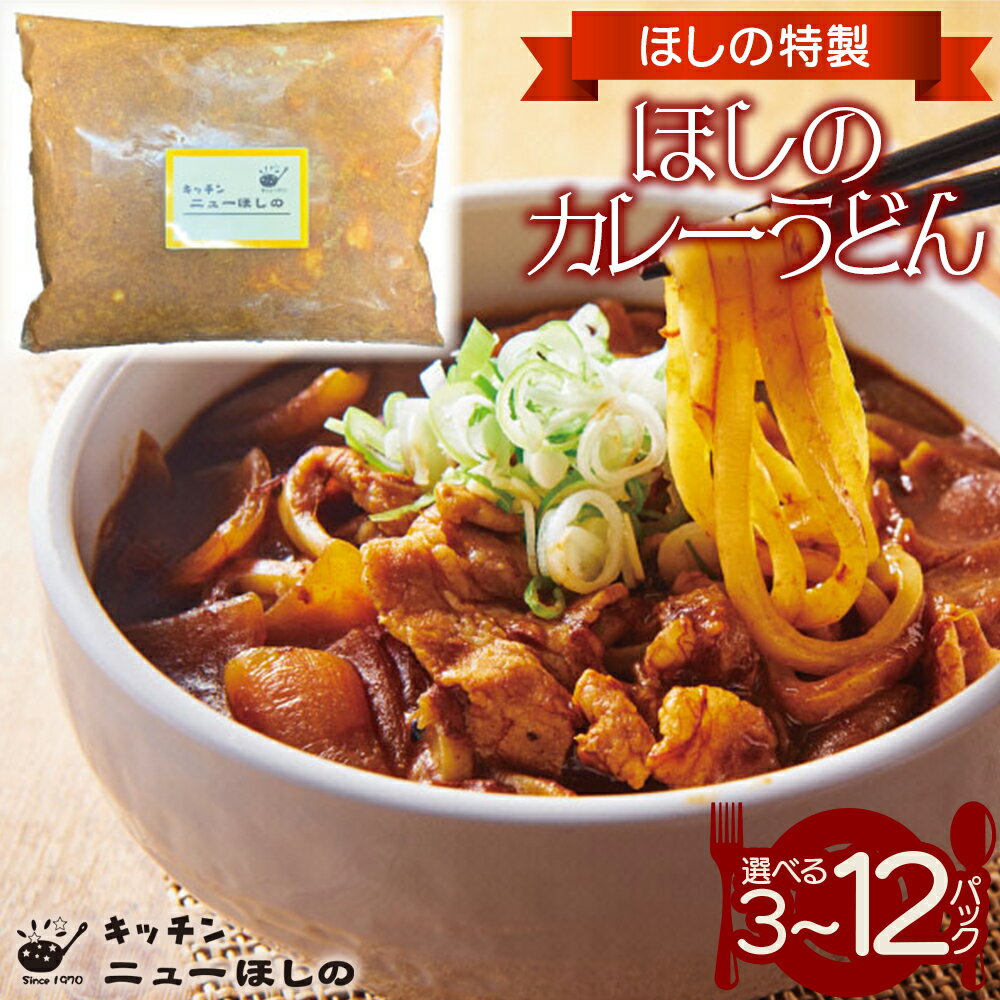 【ふるさと納税】キッチン ニューほしの ほしのカレーうどん (国産豚バラ肉入り)400g×3～12パック