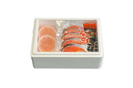 甘塩紅鮭5切×5P、いくら醤油漬け100g×3P F-76003