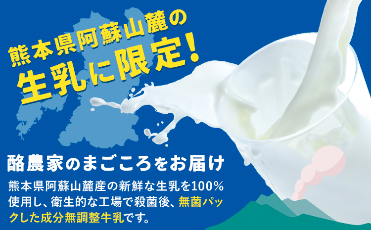 牛乳 常温保存可能 成分無調整 生乳100％使用 大阿蘇牛乳 紙パック 200ml×12本 合同会社たべたせいか《30日以内に出荷予定(土日祝除く)》熊本県 菊池市 牛乳 乳飲料 乳性飲料 ドリンク 