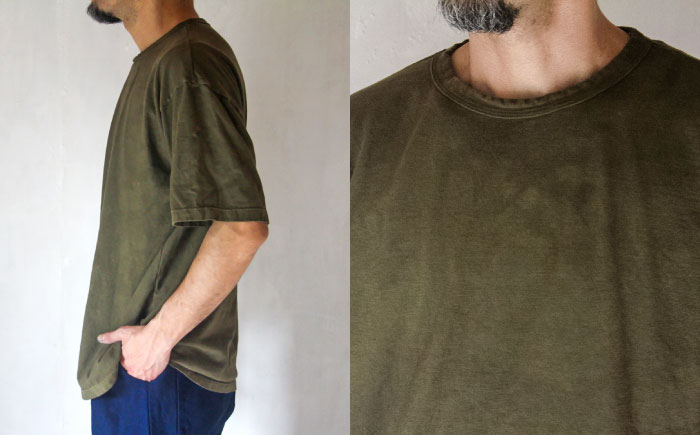 オーガニックコットン 完熟Tシャツ　【海松色】 Sサイズ / オーガニック コットン 綿100　手染め 草木染め Ｔシャツ 半袖 トップス ファッション インナー 女性用 レディース 男性用 メンズ 