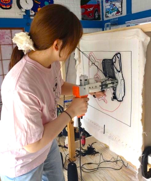 ラグ作りタフティングワークショップチケット / Bloomタフティングスタジオ 40ｃｍ×40ｃｍラグ作り インテリア ハンドメイド  体験