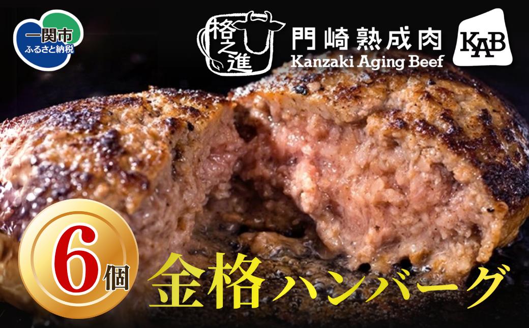 《格之進》金格 ハンバーグ 120g×6個 冷凍 人気 国産牛肉 白金豚 ～ お店の味をご家庭で 焼くだけ簡単～ 無添加 岩手 一関 贈り物 お取り寄せ