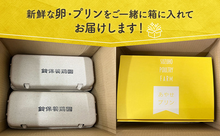 【3か月定期便】 うみたて 卵 スイーツ セット 鈴保養鶏  たまご 20個 プリン 6個玉子 詰め合わせ 鶏卵 こだわり おやつ たまご定期便
