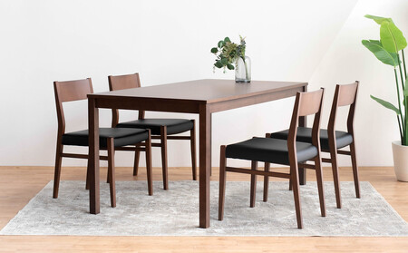 DT01 DC01 5点 150 ダイニングセット ビーチウォールナットブラウン オールマイティブラック テーブル 椅子
