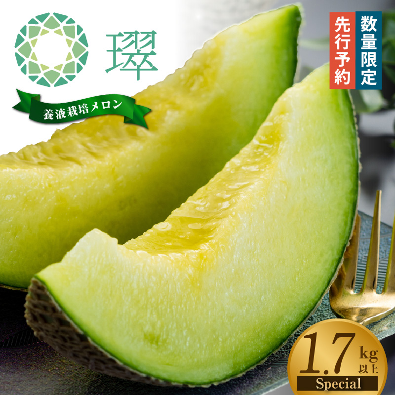 【先行予約】養液栽培メロン「璻」1玉【Special】（重さ1.7kg以上）｜メロン めろん 果物 フルーツ 高級 旬 お取り寄せ 青肉 ご褒美 グルメ 璻 甘い 愛知県 常滑市