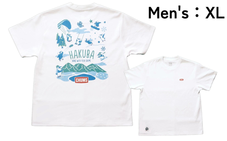 CHUMS Tシャツ バックプリント  メンズ：XL /ホワイト