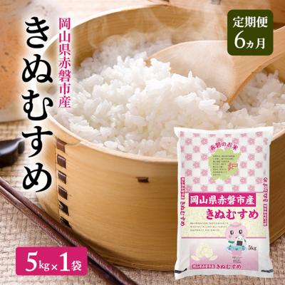 ふるさと納税 赤磐市 米 2025年産 定期便 6ヵ月 きぬむすめ 5kg 1袋 [NO5765-1448]