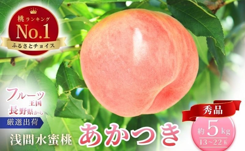 浅間水蜜桃 みつおかのもも あかつき 秀品 約5kg
