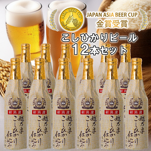 ビール スワンレイクビール 金賞受賞入り こしひかり仕込みビール12本セット  阿賀野市 新潟県 阿賀野 クラフト クラフトビール 地ビール ビール お酒 酒 ギフト プレゼント 贈答 贈り物 お中元 お歳暮 のし対応 熨斗 父の日 1S16024
