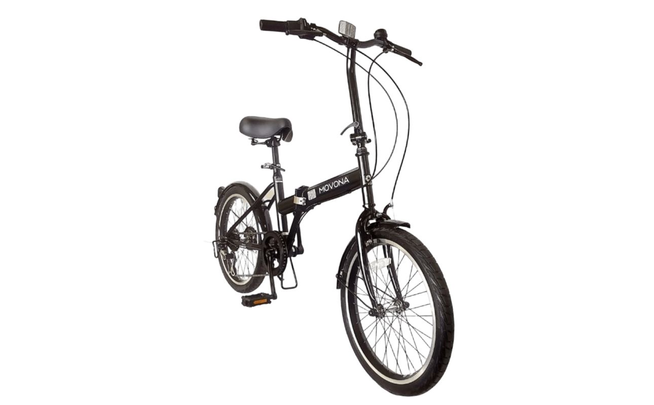 パンクしないオリタタミ自転車 MOVONA ワイドタイヤ 20型 6段変速【ブラック】武田産業【四日市市 で人気の返礼品 ノーパンク 武田産業 折り畳み自転車 三重県 四日市 四日市市ふるさと納税】