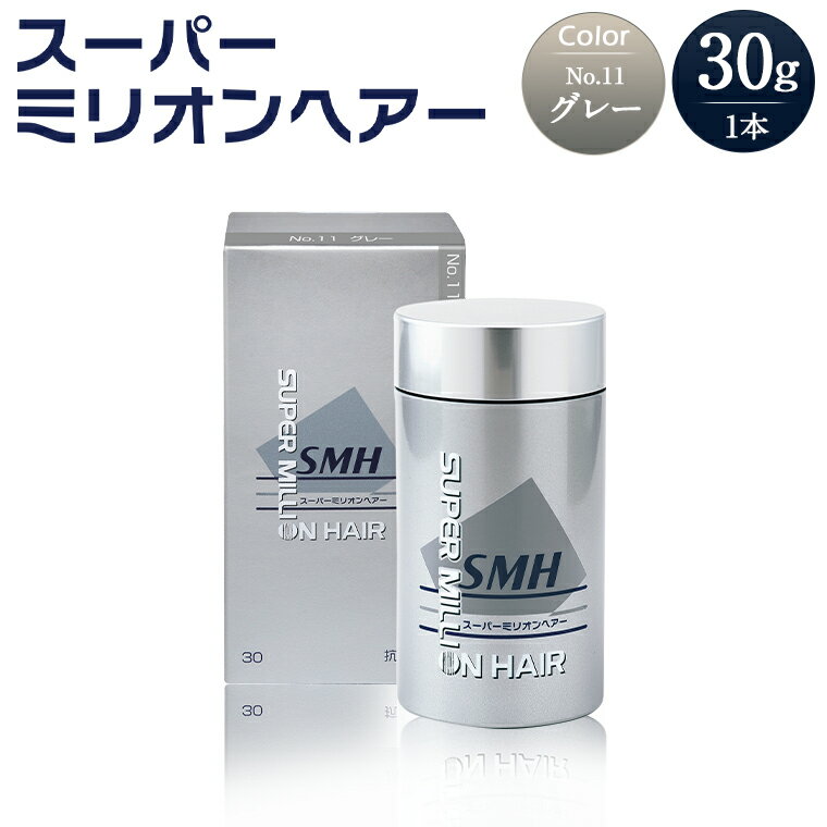 【ふるさと納税】B-69 スーパーミリオンヘアー（増毛パウダー）グレー1本（30g）全6色展開 男女兼用 ルアン SUPER MILLION HAIR ボリュームアップ 男性用 女性用 メンズ レディース ヘアケア 薄毛隠し 白髪隠し カバー 対策 手軽 増毛剤 粉