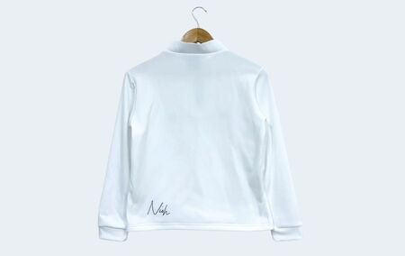 レディースエアライトロングスリーブモックネックシャツ/ホワイト/Lサイズ ゴルフウェア ゴルフ レディース ロゴカラー モックネック 白 おしゃれ コーデ｜石川県 小松市【有限会社ドオム】