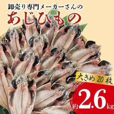 ふるさと納税 沼津市 大きめアジ干物 20枚(約2.6kg) 1枚あたり130g前後