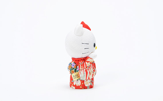 No.182 木目込人形（ハローキティ） ／ サンリオ 人気 キャラクター かわいらしさ 上品 飾り物 置物 開運招福 千客万来 商売繁盛 縁起 縁起の良いお品 ギフト贈り物 プレゼント 埼玉県