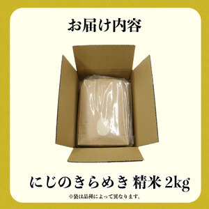 米 にじのきらめき 2kg 農家直送 特別栽培米 お米 精米 静岡県 藤枝市