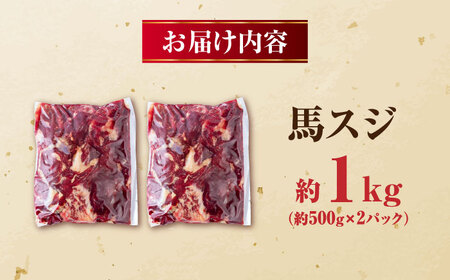 馬スジ 計1kg 500g×2パック / 肉 お肉 馬肉 スジ 筋 煮込み 冷凍【五右衛門フーズ熊本店】[AYBV030]
