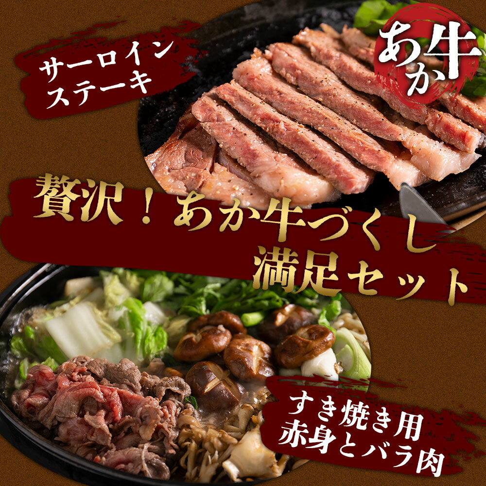 【ふるさと納税】GI認証 あか牛贅沢すき焼き500gとサーロインステーキ400g 赤牛 牛肉 すき焼き用 すき焼き 鍋 簡単 お取り寄せ 冷凍 お土産 ギフト 贈り物 贈答用 ふるさと納税 矢野畜産 熊本県 阿蘇市☆レビューキャンペーン対象2507☆