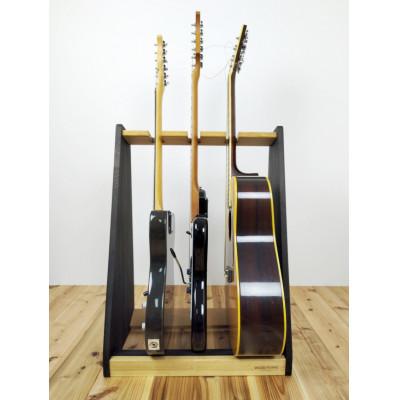ふるさと納税 横手市 WOOD WORKS ギタースタンド エレキギター・ベース用3本掛【本体:ライトブラウン×BW】 |  | 01