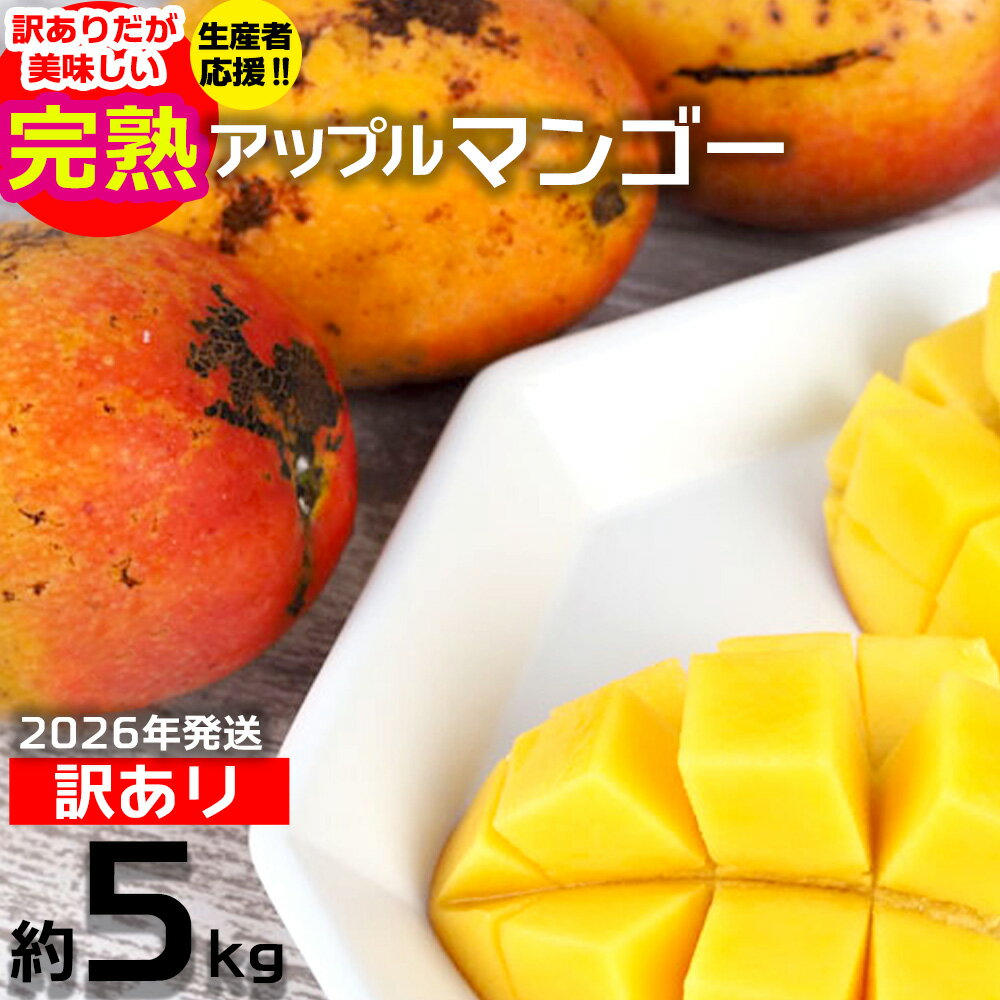 【ふるさと納税】【2026年発送】生産者応援！！訳ありだが美味しい完熟アップルマンゴー約5kg 農園直送！ 訳アリ 先行予約 沖縄 甘味 糖度 濃厚 美味しい お取り寄せ おいしい ふるさと納税 とろける甘さ 香り アーウィン 果汁 送料無料 箱入り トロピカル フードロス 5キロ