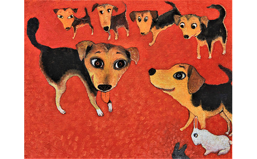 アーティストが『愛しいペットのポートレート』描きます 6号サイズ 410×318mm (縦横対応）【アート F6号サイズ　油絵 横井山泰 美術 作家 410×318mm 神奈川県 小田原市 】 142069_DK003