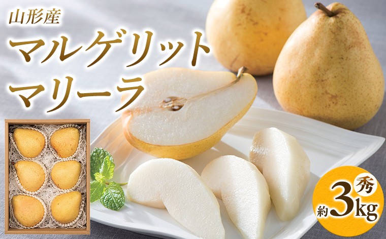 
                  山形県産 マルゲリットマリーラ 秀 約3kg(6～9個) FY26-043
                