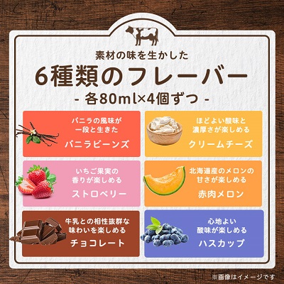 十勝白い牧場 アイスクリーム 6種24個(バニラ ストロベリー チョコ チーズ メロン ハスカップ)【配送不可地域：離島】