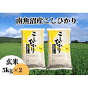 【ふるさと納税】中【令和6年産 新米】【新潟県 特A地区】南魚沼産こしひかり 玄米10kg（5kg×2袋） | お米 こめ 食品 コシヒカリ 人気 おすすめ 送料無料 魚沼 南魚沼 南魚沼市 新潟県 玄米 産直 産地直送 お取り寄せ