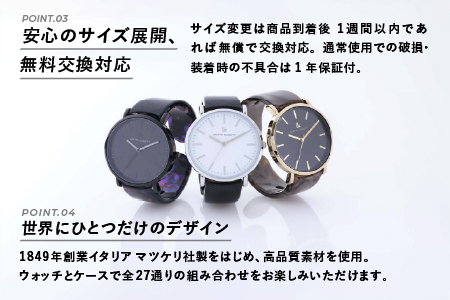 鯖江発！眼鏡職人が作った新感覚の腕時計 バングルウォッチ40　（バングル＋ウォッチ本体）ステンドブルー