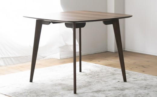 ウォルナット材のスクエアダイニング（90cm） 正方形 四角 90cm角 天然突板 ／ テーブル 机 木製 インテリア 家具 ダイニング 日本製 福岡県 柳川市