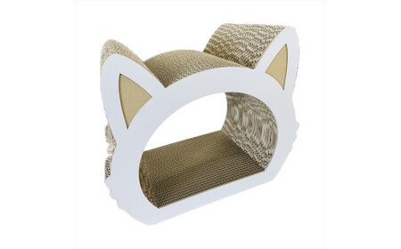 ねこの爪とぎ みみCT カラー;ホワイト【 ペット用品 爪とぎ 神奈川県 小田原市 】