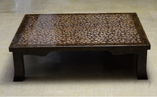 津軽塗 座卓 羽角ケリ足 3尺×4尺 唐草【 インテリア 和室用の机 デスク 机  】