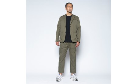 【ふるなび限定】メンズ テーラードライトジャケット「ワークウェアスーツ」スーツに見える作業着　丸洗い可 ストレッチ 速乾 部屋干し可 撥水 シワになりにくい　オリーブ FN-Limited-SP ファ