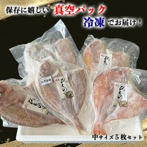 岬だより 大人気 天然真鯛の干物　中サイズ5枚セット [配送不可地域：離島]