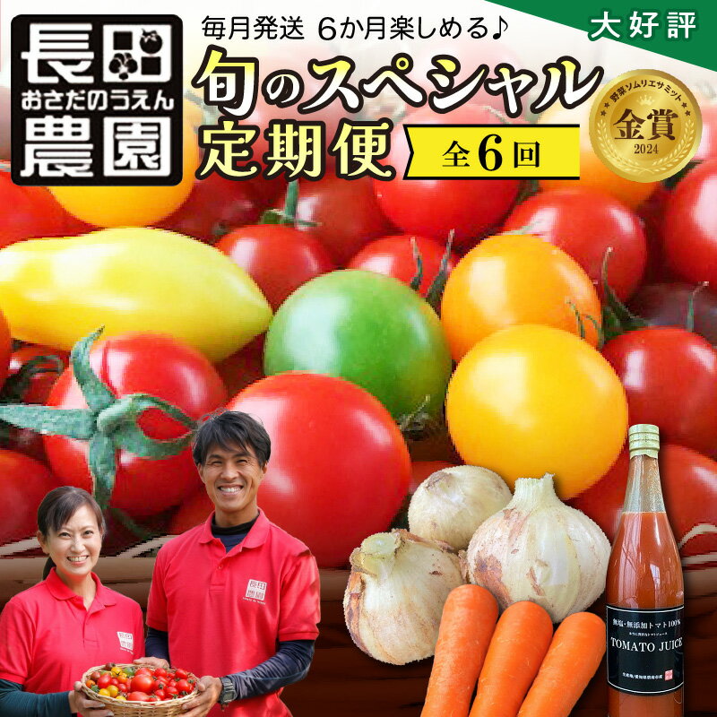 【ふるさと納税】金賞受賞 大好評 1月〜6月毎月発送 6か月楽しめる 長田農園 旬 スペシャル 定期便 6回 長田農園 ジュエリートマト トマトベリー フルーツトマト トマトジュース 新たまねぎ セット 産地直送 愛知県 碧南市 送料無料