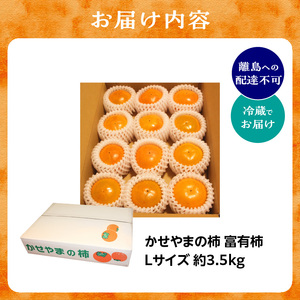 【先行予約】かせやまの柿 富有柿　Lサイズ 約3.5kg 京都 柿 鹿背山の柿 かき 015-01