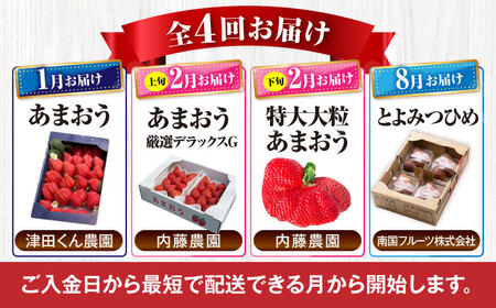 【全4回定期便】フルーツ定期便 5万5千円コース (あまおう3種＆いちじく) 《豊前市》【豊前市定期便】[VZZ016]